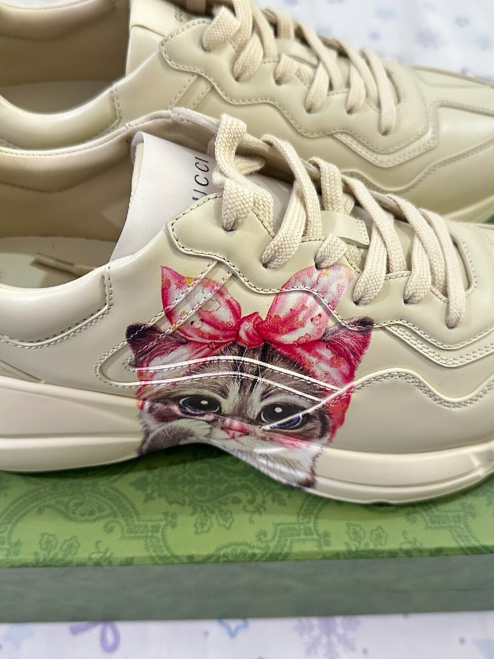 Gucci Rhyton Cat Print Chunky Sneakers - Picture 3 of 5